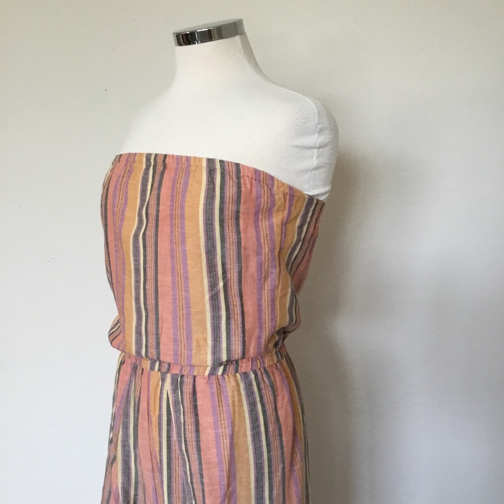 Drew Strapless Split-Leg Linen-Blend Jumpsuit - S… - image 2